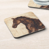 Profiel van bruine wilde paarden drankjes onderzetter (Linkerzijde)