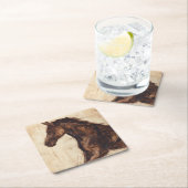 Profiel van bruine wilde paarden kartonnen onderzetters (Insitu)