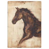 Profiel van bruine wilde paarden klembord (Achterkant)