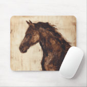 Profiel van bruine wilde paarden muismat (Met muis)