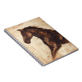 Profiel van bruine wilde paarden notitieboek (Rechterzijde)