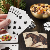 Profiel van bruine wilde paarden pokerkaarten (Insitu)