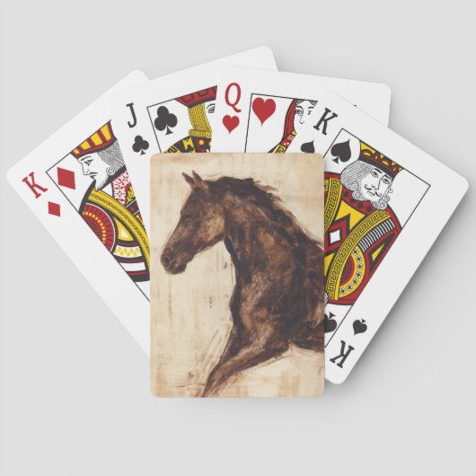 Profiel van bruine wilde paarden pokerkaarten (Achterkant)