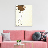 Profiel van de Franse Bulldog die omhoog kijkt Canvas Afdruk (Insitu (Woonkamer))