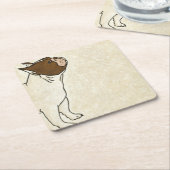 Profiel van de Franse Bulldog die omhoog kijkt Kartonnen Onderzetters (Schuin)