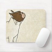 Profiel van de Franse Bulldog die omhoog kijkt Muismat (Met muis)