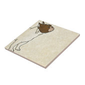 Profiel van de Franse Bulldog die omhoog kijkt Tegeltje (Zijkant)