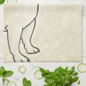 Profiel van de Franse Bulldog die omhoog kijkt Theedoek (Gevouwen)