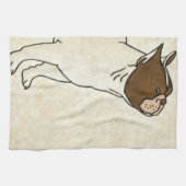 Profiel van de Franse Bulldog die omhoog kijkt Theedoek (Horizontaal)