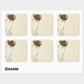 Profiel van de Franse Bulldog die omhoog kijkt Vierkante Sticker (Vel)