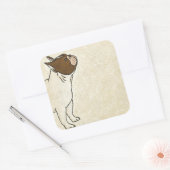 Profiel van de Franse Bulldog die omhoog kijkt Vierkante Sticker (Envelop)