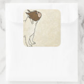 Profiel van de Franse Bulldog die omhoog kijkt Vierkante Sticker (Tas)