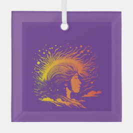 Profiel van de serene vrouw. glas ornament