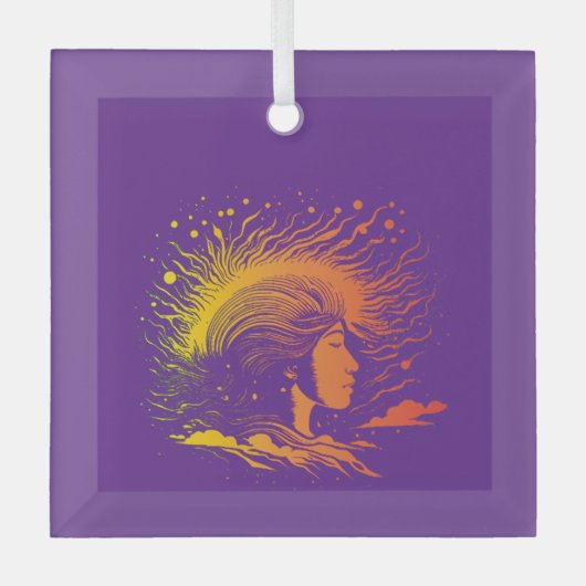 Profiel van de serene vrouw. glas ornament (Voorkant)