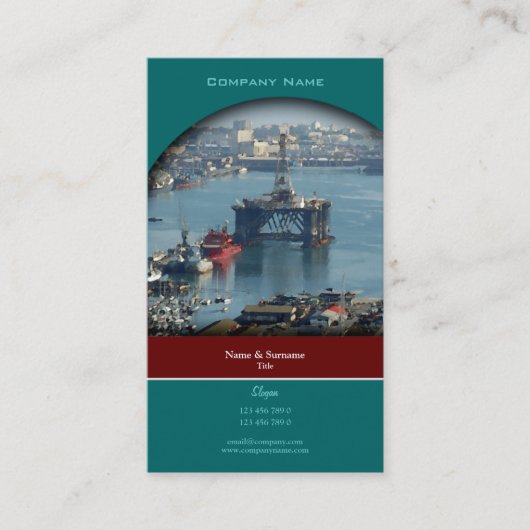 Profiel van de waterverf van de boorinstallatie vo visitekaartje (Voorkant)