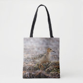 Profiel van een Buff-Borstzandloper op het Strand Tote Bag (Voorkant)