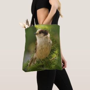 Profiel van een Cute Gray Jay / Whiskeyjack Tote Bag