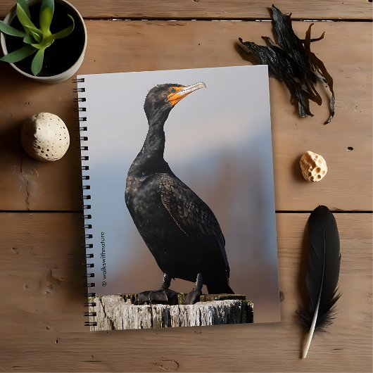 Profiel van een dubbel-Crested Cormorant Notitieboek