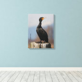 Profiel van een dubbelkuif-aalscholver canvas afdruk (Insitu (Houten vloer))
