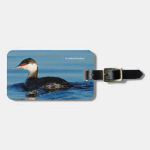 Profiel van een Gehoornde Grebe Bagagelabel