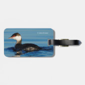 Profiel van een Gehoornde Grebe Bagagelabel (Achterkant horizontaal)