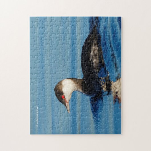 Profiel van een Gehoornde Grebe Legpuzzel (Verticaal)