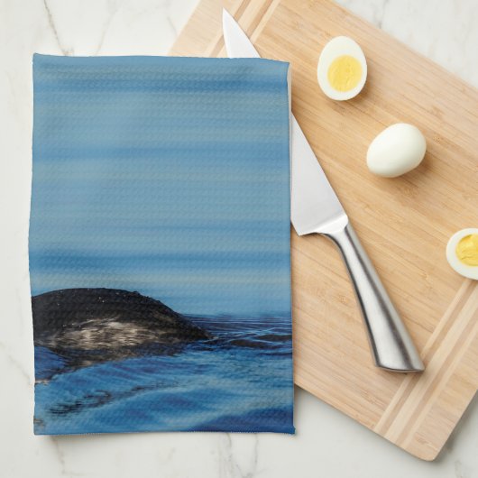 Profiel van een Gehoornde Grebe Theedoek (Quarter Fold)