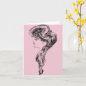 Profiel van een Gibson Meisje, 1903 Kaart (Gele Bloem)