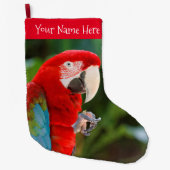 Profiel van een  groene Macaw Bird Grote Kerstsok (Voorkant)