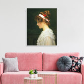 Profiel van een jong meisje canvas afdruk (Insitu (Woonkamer))