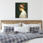 Profiel van een jong meisje canvas afdruk (Insitu (Slaapkamer))