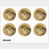 Profiel van een Marsh Wren Ronde Sticker (Vel)