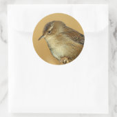 Profiel van een Marsh Wren Ronde Sticker (Tas)