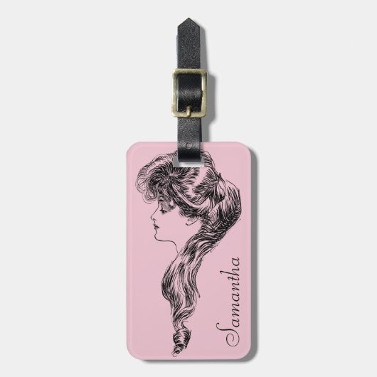 Profiel van een meisje van Gibson, 1903 Bagagelabel (Voorkant verticaal)