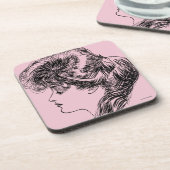 Profiel van een meisje van Gibson, 1903 Drankjes Onderzetter (Linkerzijde)