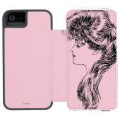 Profiel van een meisje van Gibson, 1903 Incipio iPhone Portemonnee Hoesje (Agenda Open)