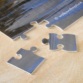 Profiel van een mooie houten eend op het water legpuzzel (Zijkant)