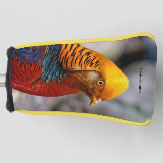 Profiel van een rode gulden fazant golfheadcover (Voorkant)