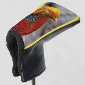Profiel van een rode gulden fazant golfheadcover (3/4 voorkant)