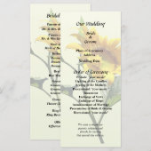Profiel van een Sunflower Wedding Programme Programmakaart (Voorkant / Achterkant)