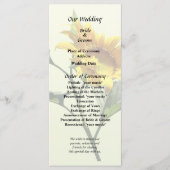 Profiel van een Sunflower Wedding Programme Programmakaart (Voorkant)
