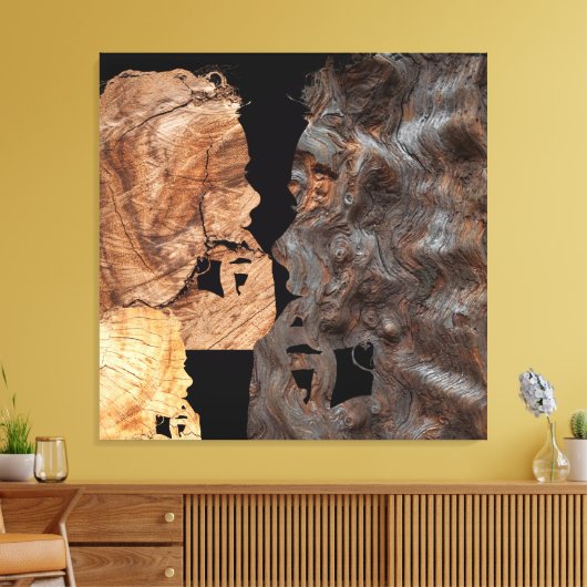 Profiel van een verbijsterde vrouw canvas afdruk (Insitu (Woonkamer))