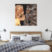 Profiel van een verbijsterde vrouw canvas afdruk (Insitu (Slaapkamer))