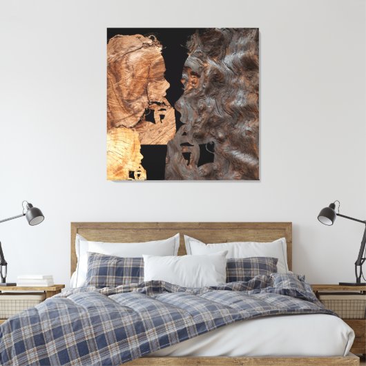 Profiel van een verbijsterde vrouw canvas afdruk (Insitu (Slaapkamer))