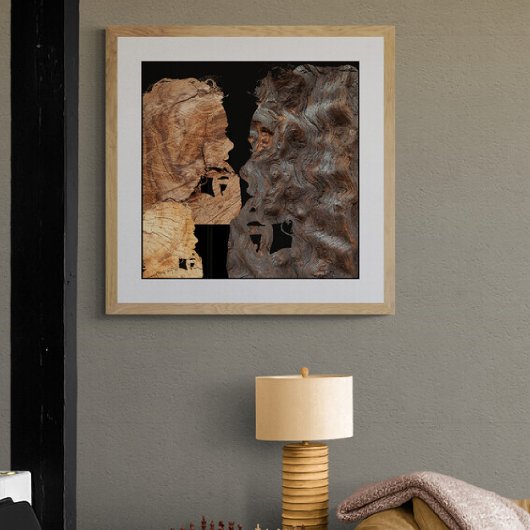 Profiel van een verwarde vrouw canvas afdruk
