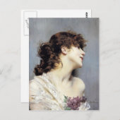 Profiel van Giovanni Boldini, een jonge vrouw Briefkaart (Voorkant / Achterkant)