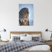 Profiel van Great Grey Owl Wildlife Fotoportret Canvas Afdruk (Insitu (Slaapkamer))