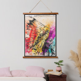 Profiel van Indiaas opperhoofd  Hangend Wandkleed