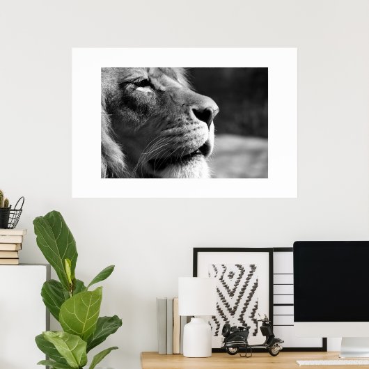 Profiel van leeuw poster (Thuiskantoor)