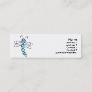 Profiel van metaal en glas mini visitekaartje